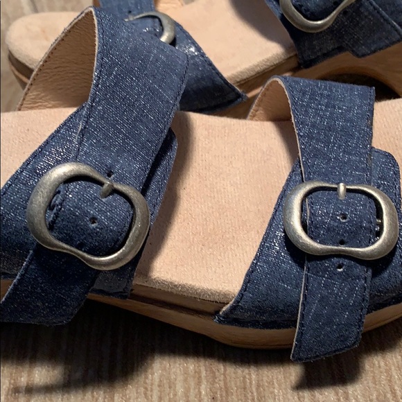 NWOT Dansko denim leather adjustable sandals EC - Picture 13 of 16